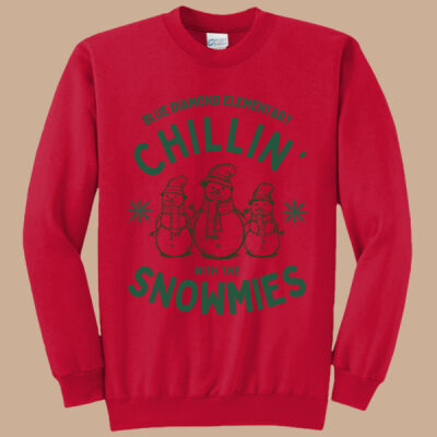 Adult Crewneck - Winter - Chillin With The Snowmies Green Thumbnail