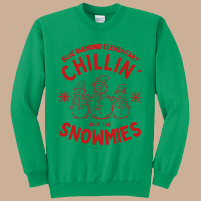 Adult Crewneck - Winter - Chillin With The Snowmies Red Thumbnail
