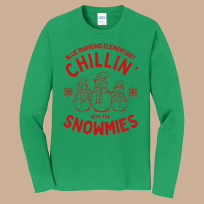 Adult Long Sleeve Shirt - Winter - Chillin With The Snowmies Red Thumbnail