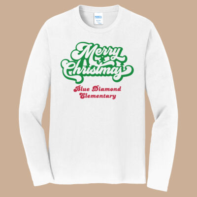 Adult Long Sleeve Shirt - Winter - Merry Christmas Red and Green  Thumbnail