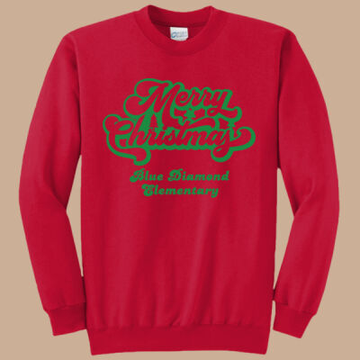 Adult Crewneck - Winter - Merry Christmas Green Thumbnail