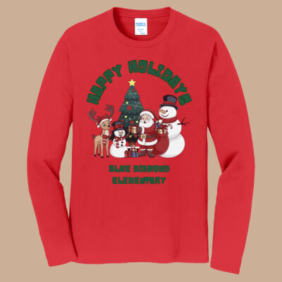 Adult Long Sleeve Shirt - Winter - Happy Holidays Green Thumbnail