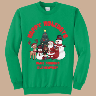 Adult Crewneck - Winter - Happy Holidays Red Thumbnail