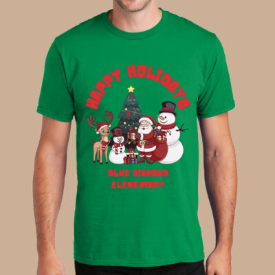Adult T-Shirt - Winter - Happy Holidays Red Thumbnail