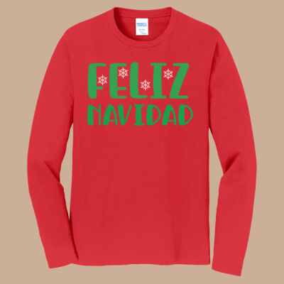 Adult Long Sleeve Shirt - Winter - Feliz Navidad Green Thumbnail