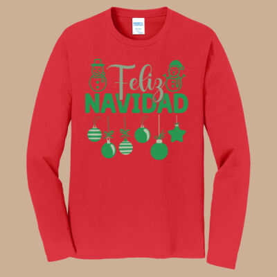 Adult Long Sleeve Shirt - Winter - Feliz Navidad Green Thumbnail