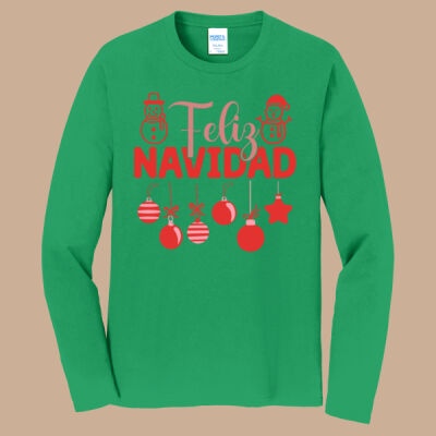 Adult Long Sleeve Shirt - Winter - Feliz Navidad Red Thumbnail